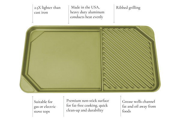 All American 6040ABR Pale Bronze Side by Side Griddle-Grill