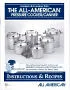 All American Pressure Canner 74 Instruction - Recipe Book